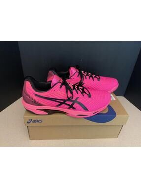 New! Mens Asics Solution Speed FF 2 Hot Pink/Blk Hard Court Tennis Shoes. SZ 12